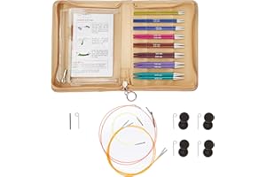 KnitPro KP47404 Zing Deluxe Aiguilles à Tricoter circulaires interchangeables en Aluminium, Multicolores, 23 x 18 x 8 cm