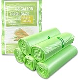 Diompirux 100 Pieces 20L Organic Trash Bags, Compostable Kitchen Trash Bags | Compostables 50 x 60 cm Bathroom Waste Bags for