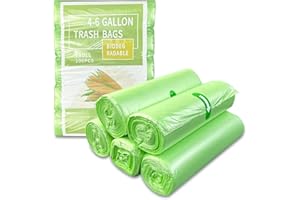 Diompirux 100 pièces Sac Universel Organiques,20 L Sacs à ordures de Cuisine Compostables Sacs à Ordures, salle de bain poubelle anti-fuite, 50x60cm,pour dans le Salon, bureau,Le jardin