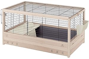 Ferplast Cage en Bois FSC pour Lapins Arena 100, pour cochons d'Inde, Accessoires Inclus