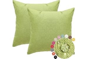 JOTOM Juego de 2 Fundas de Cojín Impermeables para Exterior 45x45cm Funda de Almohada Resistentes al Agua Decoración de Sofá para Jardín Banco Patio (Verde)