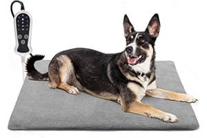 RC SLL Heated Pet Bed Pad 71 * 46 cm, Heating Pad for Dogs Cats, Waterproof Pet Heated Mat with Smart Thermostat Switch, Puppy Heating Pad for Whelping Box