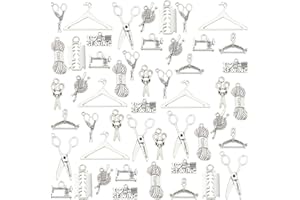 PH PandaHall – 100 colgantes de 10 estilos, con tema, costura, colgante de aleación, estilo tibetano, plata antigua, para hacer manualidades, joyas, 7~42 x 19~39 mm, metal, 7~42x19~39mm, Metal