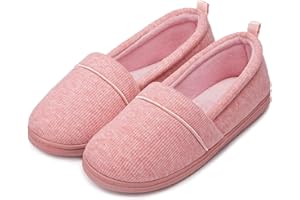 EverFoams Chaussons confortables en mousse à mémoire de forme pour femme - En éponge légère - Avec semelle en caoutchouc antidérapante - Violet