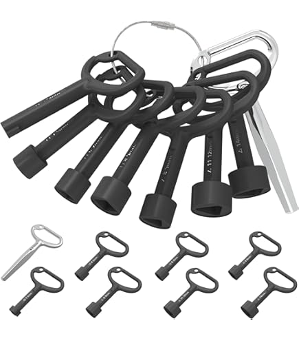 Elfinfi 4 Voies 5 Clé Triangle, 7mm/10mm/12mm/13mm/18mm Clef Triangle, Cle Triangle, Clé Universelle, Cle Carre Pour Coffret Électrique, Gaz, Eau, Compteur Électrique, Coffret, Armoire