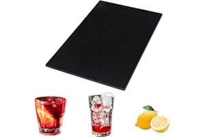 Nizirioo Tapis de Bar en Caoutchouc - 45 x 30 cm - Tapis d'Égouttement en Silicone - Dessous de Verre Pour Service de Bar et Cafés