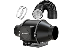 Aygrochy Ventilador Extractor de Aire 100mm con manguera, ventilador de escape con motor EC trifásico para Baño, Sótano, Garaje, Cocina, Tente de Culture Hydroponique