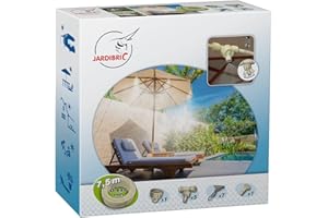 Jardibric - Kit de Brumisation Portable BRU051 - Brumisateur - 7.5m de Tuyau, 5 Jonctions Push Fit, Buses Orientables et Pinces - Rafraîchissez Votre Jardin, Patio ou Terrasse en Toute Simplicité