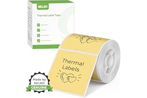 Etykiety termiczne do drukarki etykiet Nelko PM220, okrągłe etykiety termiczne, wodoodporne, wielofunkcyjna taśma do etykiet, 1 rolka 150 szt. samoprzylepnego papieru termicznego (żółte)