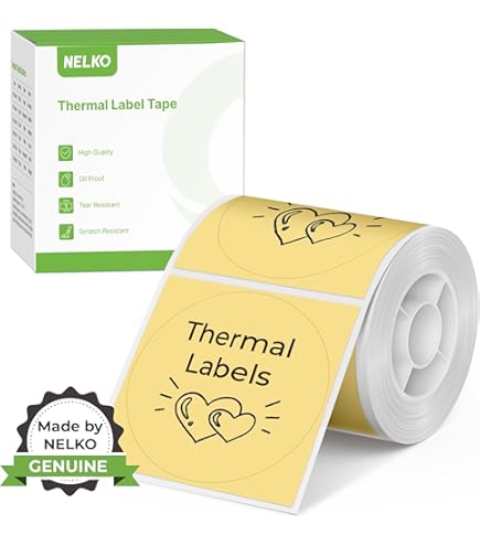 Thermische etiketten voor Nelko PM220 labelmaker, 50 mm rond