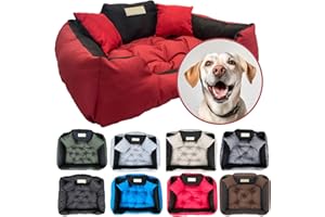 beeco STORE Lit pour Grands Chiens | Nom du Chien | Rouge, XL-115x95 | Coussin imperméable pour Chien | Canapé pour Chien adapté au Lavage | Chenil d'intérieur pour Chien | Made in EU