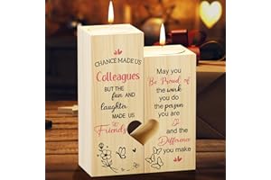 KAAYEE Leaving Gifts for Colleagues Women,Colleagues Candlestick Gifts,Wooden Heart Shaped Candle Retirement Presents for Women,Birthday,Christmas,Retirement,Thank You Gifts for Colleagues