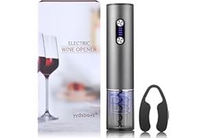YYDSBAYS Korkenzieher Wein Weinöffner Elektrisch Automatischer Flaschenöffner mit Geschenkbox (Öffner mit Folienschneider, Wiederaufladbar - Dunkelgrau)