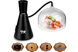 TMKEFFC Pistola Affumicatore a Freddo, Alimenti Fumatore Portatile Infusore Fumo a Freddo Cocktail di Formaggio Carne di Pesce, Copertura per Cupola in Vetro Inclusa