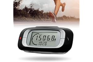 VEGENA Pedometer Clip Pedometer, Fitness Tracker, 3D Pedometer for Walking Steps Tracking/Activity Time/Miles/Km/Calories, Walking Pedometer Without App and Mobile Phone, Attachable Pedometer