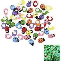100 Coccinelle In Legno Autoadesive - Decorazioni Per Giardino, Scrapbooking E DIY 10x13mm - Foto 4