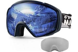 OutdoorMaster Maschera da Sci OTG Premium Unisex, Antiappannamento Maschera Snowboard, Protezione UV al 100% Occhiali da Sci, Maschere Sci per Uomo, Donna, Ragazzi e Ragazze