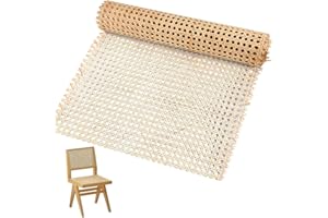 KYYGKY Natural Rattan Webbing Roll 13.78inch x 3.3ft Cane Webbing Roll Woven Open Mesh Cane Rattan Sheet Furniture Viennese Wicker Weaving Webbings Rattan Material for DIY Crafts Chair Cabinet Ceiling