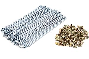 UXCELL Sourcingmap Lot de 72 rayons de roue de moto Argenté Diamètre 3 mm Longueur 160 mm