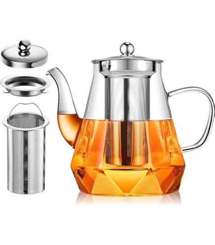 heepot glas theemaker 1500 ml met afneembare roestvrijstalen zeef glazen kan opwarmen