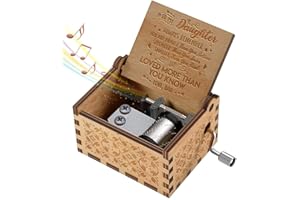 Micteney You Are My Sunshine Music Box for Daughter from Dad,Wooden Hand Crank Music Box Antique Carved Decorative Box Gift for Dad to Daughter,Play Tune You Are My Sunshine (Dad to daughter)