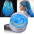 Hair Colour Wax, 120g Temporary Coloured Hair Paint Wax, Easy Washable Colour Change Hair Dye for Kids,Women,Men(Blue)
