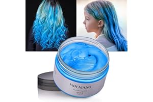 MOFAJANG Hair Colour Wax, 120g Temporary Coloured Hair Paint Wax, Easy Washable Colour Change Hair Dye for Women Men(Blue)