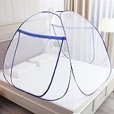 GLKEBY Pop Up Mosquito Net for Double Bed 180 x 200 x 150 cm Large Portable Tent Travel Double Door Zipper Bed Net Easy Insta