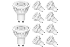 Bomcosy GU10 Ampoules LED Dimmable Blanc Chaud 3000K 6W(60W équivalent Ampoule LED Halogène), Pas de Scintillement, Spot LED à économie D'énergie Pour L'éclairage Domestique Au Plafond, 10 Paquets
