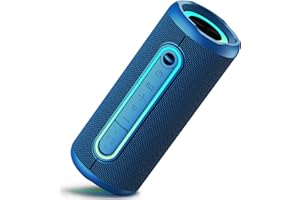 TIMU Altavoz Bluetooth 5.4, Altavoz Portatil Potente con 3 EQ Modos, 3 Luces RGB Regulables, 30H de Reproducción Bluetooth Speaker con Emparejamiento TWS, Impermeable IPX7, Apoya Micro SD AUX