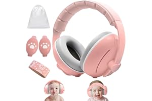 auvstar 2in1 Cuffie Antirumore Neonato,Riduzione Rumore Paraorecchie Neonati Protettori Acustici,Protezione Acustica Per Bambini,Regolabili Cuffie Protezione Dormire Bambini