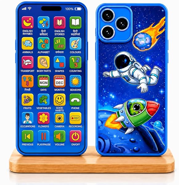 Kids Phone – Rechargeable Toy for Kids with 24 Learning Modes | Talking Dummy Mobile for Boys & Girls Age 2–12 | Educational Mobile Phone Toy with, Music & Game