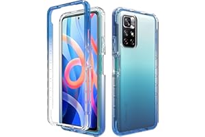 XINYEXIN Funda para Xiaomi Redmi Note 11S 5G, Funda Xiaomi Pcoc M4 Pro 5G Transparente 360 Grados Antigolpes Carcasa, Silicone TPU Bumper Case Cover Funda Protectora Cuerpo Completo - Azul