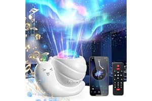 TUKIMA LED Sternenhimmel Projektor Kinder, Smart WiFi Star Projector Galaxy Projektor Kinder mit Musik-Player 5 Helligkeitsstufen 4 Farben 1-2 Stunden Timer geeignet für Schlafzimmer Party Kinder