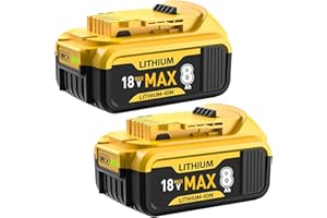 TERARRELL 2PACK 18V 8000mAh Lithium-ion Battery Replacement for Dewalt 18V Battery DCB184 DCB200 DCB200-2 DCB201 DCB201-2 DCB203 Compatible with Dewalt 18 Volt Cordless Power Tools (2PACK)