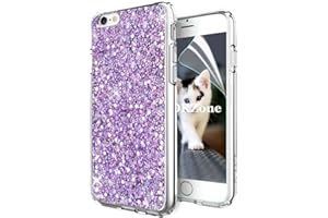 OKZone Compatible iPhone 6S Plus Case,iPhone 6 Plus Case, Bling Glitter Sparkle Design Slim Fit Soft Gel TPU Skin Cover Shining Fashion Style Case for iPhone 6 Plus/iPhone 6S Plus (Purple)