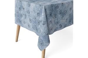 ECOMMERC3 | Mantel Antimanchas para Mesa Rectangular Tamaño 100x140 cm - Mantel Antimanchas Tacto Extrasuave e Impermeable Color Azul