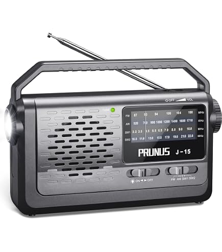Radio portable AM/FM à ondes courtes avec batterie de 2 000 mAh, lampe