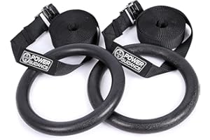 ‎POWER GUIDANCE POWER GUIDANCE Turnringe Holz Gymnastikringe aus mit verstellbaren Buckles Straps für Home Gym, Indoor Training, Cross Fitness Klimmzüge & Krafttraining