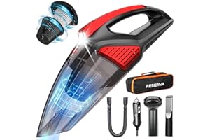 Reserwa Aspirateur de Voiture à Filtre à Deux Couches avec lumière LED 7500PA 12V 16.4FT Câble Aspirateur de Voiture portatif Portable Aspirateur Automatique à Utilisation Humide et sèche
