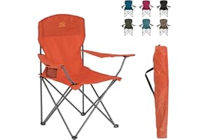 Highlander Camping Chair - Compact & Lightweight Folding Chair, 2.2kg, Portable Chair for Outdoors, Durable Steel Frame Arm Chair with Cup Holder