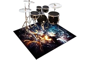 QESJODFU Drum Rug Drum Mat Non Slip Soundproof Carpet 180 x 140 cm, Indoor & Outdoor Drum Carpets for Drummers, Electronic Drum Set Practice Music Rug, Floor Protection Record Pad for Splash Cymbal Stands