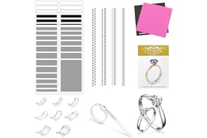 KILDOWS Ajustador de Tamaño de Anillo, Protectores de Anillo Invisibles para Anillos Sueltos, 8 Tamaños Ajustados, con Paño de Pulido y Herramienta de Anillos