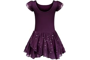 trudge Vestiti da Balletto per Ragazze Vestito da Balletto Vestito da Balletto in Cotone a Maniche Corte per Bambini Vestito da Ballo Vestito da Ballo Corpo con Gonna Tutu