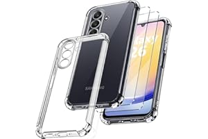 New&Teck Etui do Samsung Galaxy A26 4G/5G 2 przezroczyste szkło hartowane, miękki silikon TPU, zderzak ze wzmocnionymi narożnikami, odporny na wstrząsy (przezroczysty)