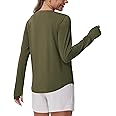 THE GYM PEOPLE Women's Long Sleeve Workout Shirts Athletic Crewneck Hiking Tops with Thumb Hole
