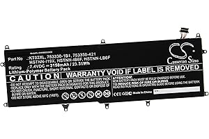 vhbw Batería Recargable reemplaza HP KT02XL para Teclado (3150 mAh, 7,4 V, polímero de Litio)