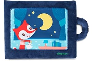 LILLIPUTIENS - Livre d’Activités en Tissu - Bonsoir Petit Renard - Rituel du Coucher Interactif pour Enfants avec Accessoires - 28 x 22cm - Développe Motricité et Imagination - Dès 18 Mois - 83271
