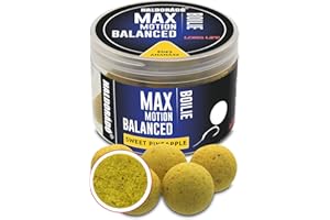 Haldorado Bouillettes Pêche à la Carpe Max Motion, Équilibrées 20 mm - Ananas Doux, Modérément Flottantes, 100 g