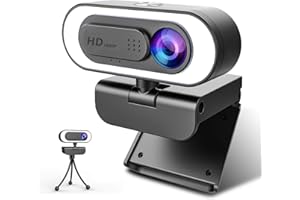 ＢＡＲＯＢＫＥ NIYPS Webcam para PC con micrófono Full HD 1080P Webcam USB para PC Fijo, portátil y Mac, USB 2.0 Videocámara para videollamadas, Estudio, Conferencia, grabación, Juegos y Trabajo en casa